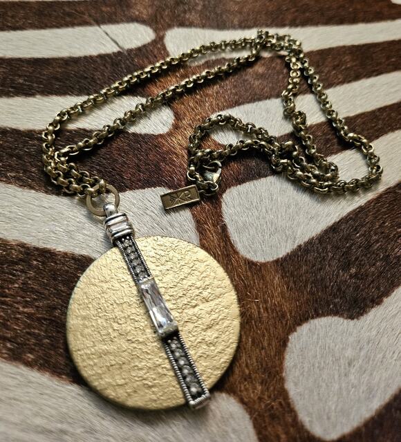 Silpada Jewelry - Silpada Brass Necklace with Crystal and Rhinestones. Retired.